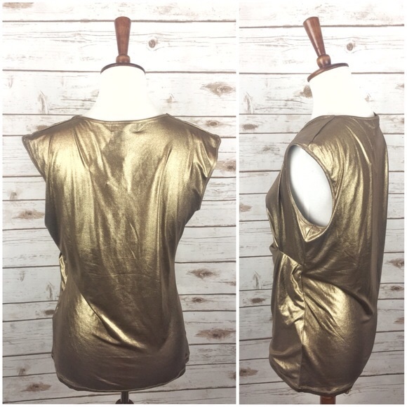 SOLD 💜 calvin klein // wrap front tank top gold - Picture 4 of 8